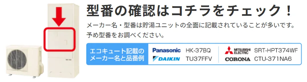 型番の確認方法